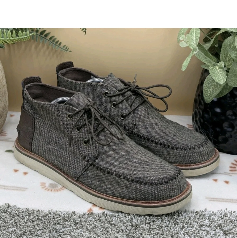 Toms Chukka Wool Tweed Mens Size 10.5 Casual Dress Boots